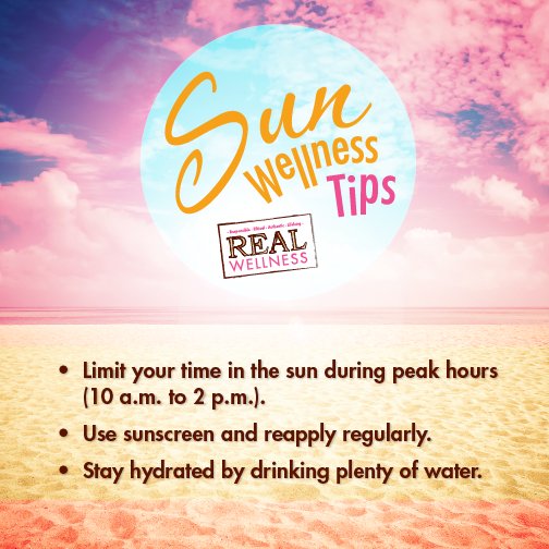 July is one of the sunniest months. Make sure you stay safe and well while you play in the sun! #REALWellness