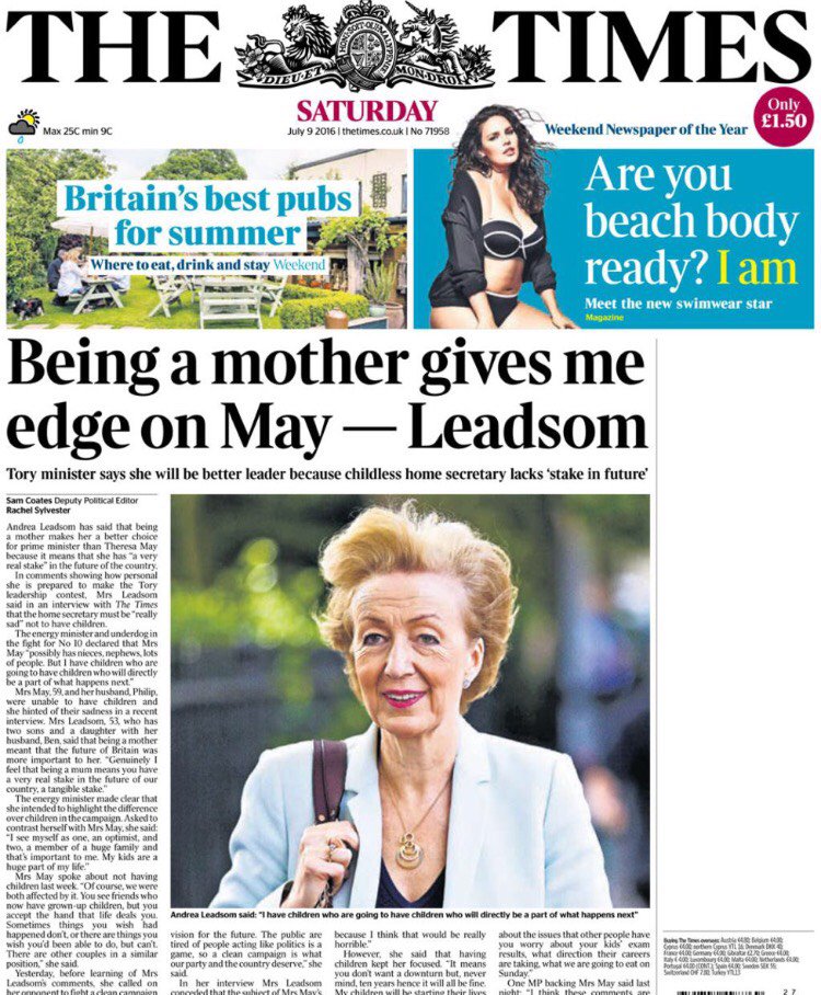 DrDMiles's tweet photo. So people without kids don't care for their country!? What an awful flaky loony tune she is. #LeadsomFacts https://t.co/EMIddVSGOq