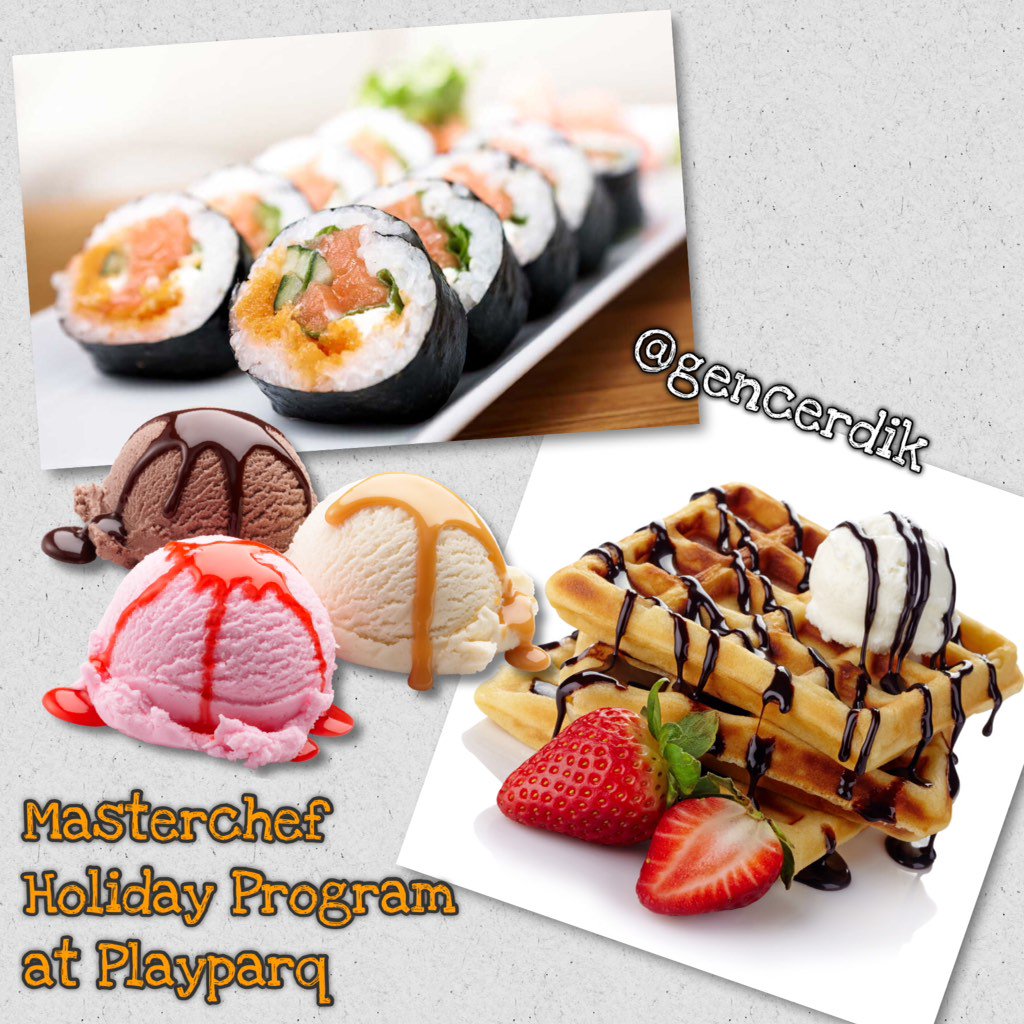 gencerdik's tweet photo. Ikut masterchef program di @playparq yuk! Kita bikin sushi, waffle &amp; es krim. Info &amp; reg 082233462356 | @LiburanAnak https://t.co/78Ew9b2DF9