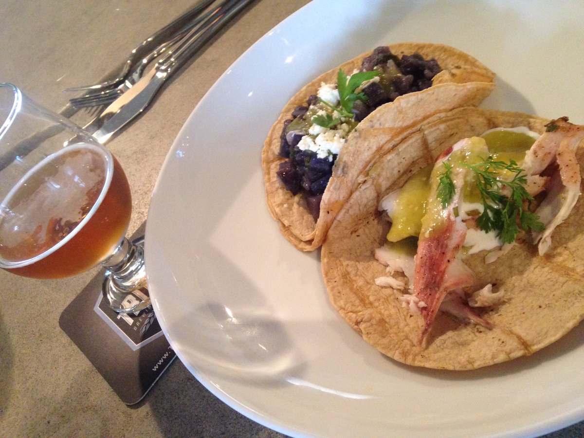 TritonBrewing's tweet photo. Second course at @JJsBackYard @TritonBrewing beer dinner. #SlyBoogieSessionIPA paired with Surf &amp; Earth Tacos https://t.co/6Azv6oKlnu