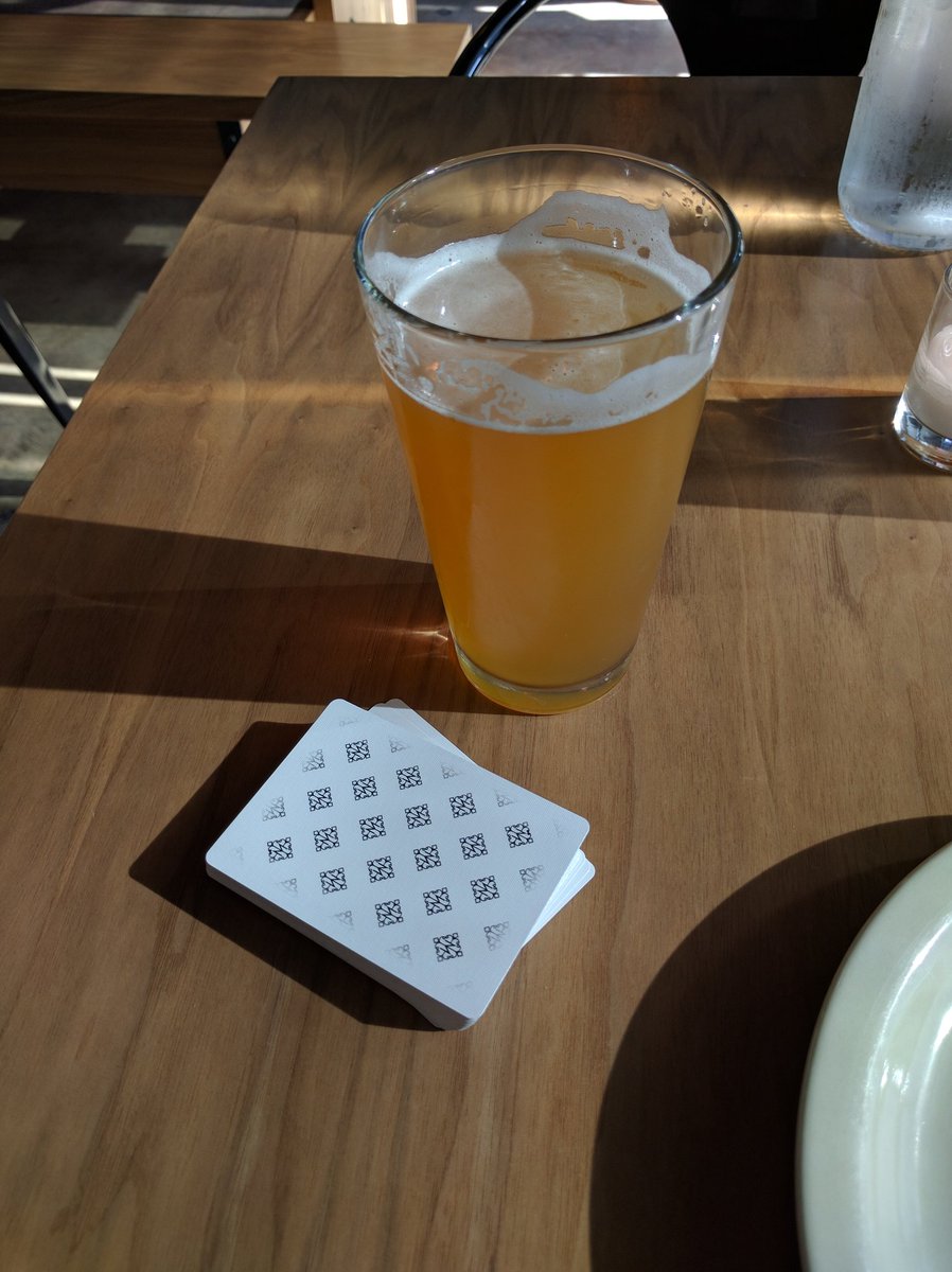 Hopscotchdrinks's tweet photo. Cards and a Pinthouse Electric Jellyfish IPA. Great combo. #beer #alcohol #buffalina https://t.co/0e7CQyzpDy