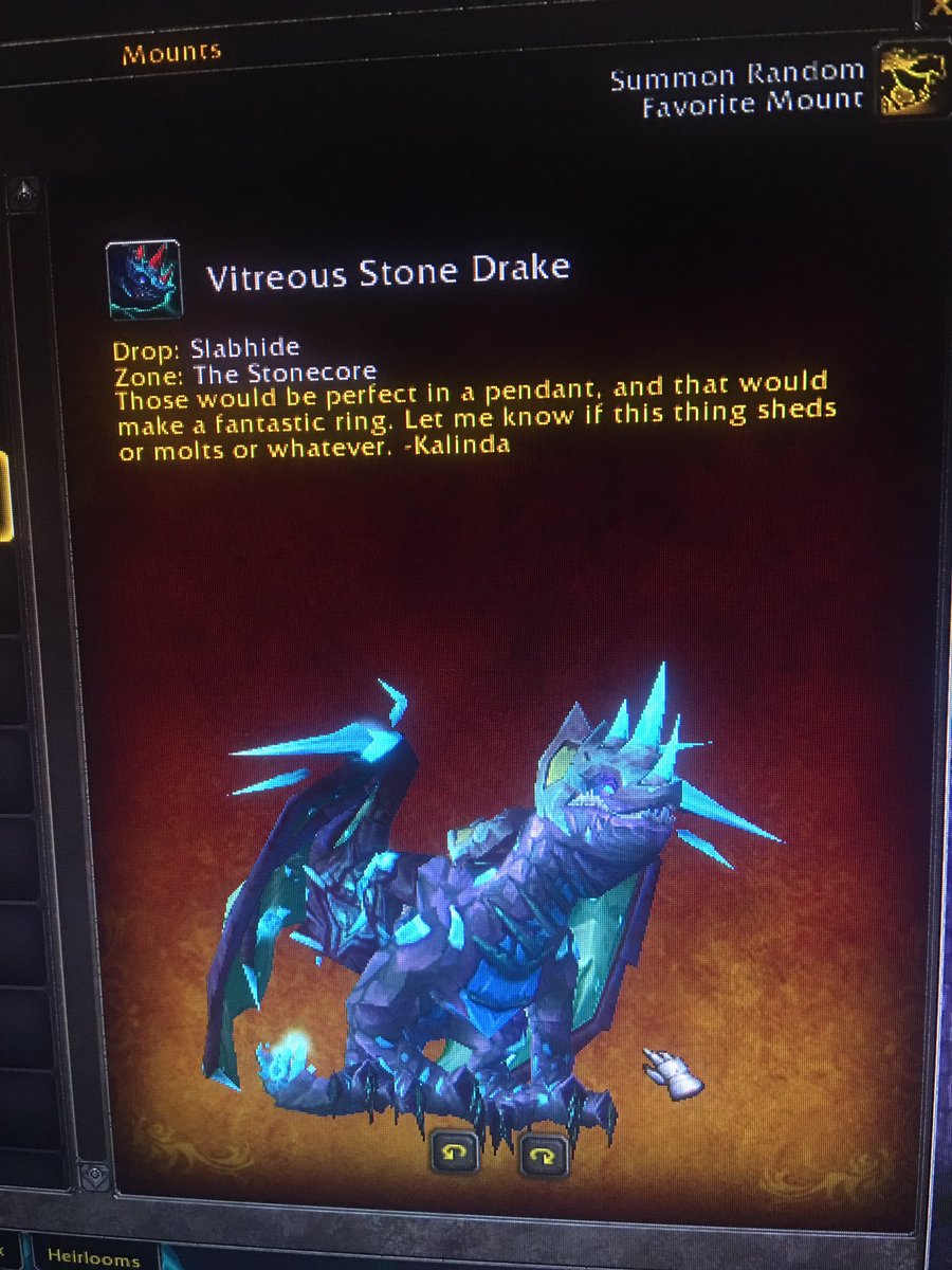 mandehbutton's tweet photo. Random Fact: On day 1 of Cata I lost a roll on this bad boy.
But today, I rolled a fucking 100. #stonedrake #wow https://t.co/KmQUHPkUGD