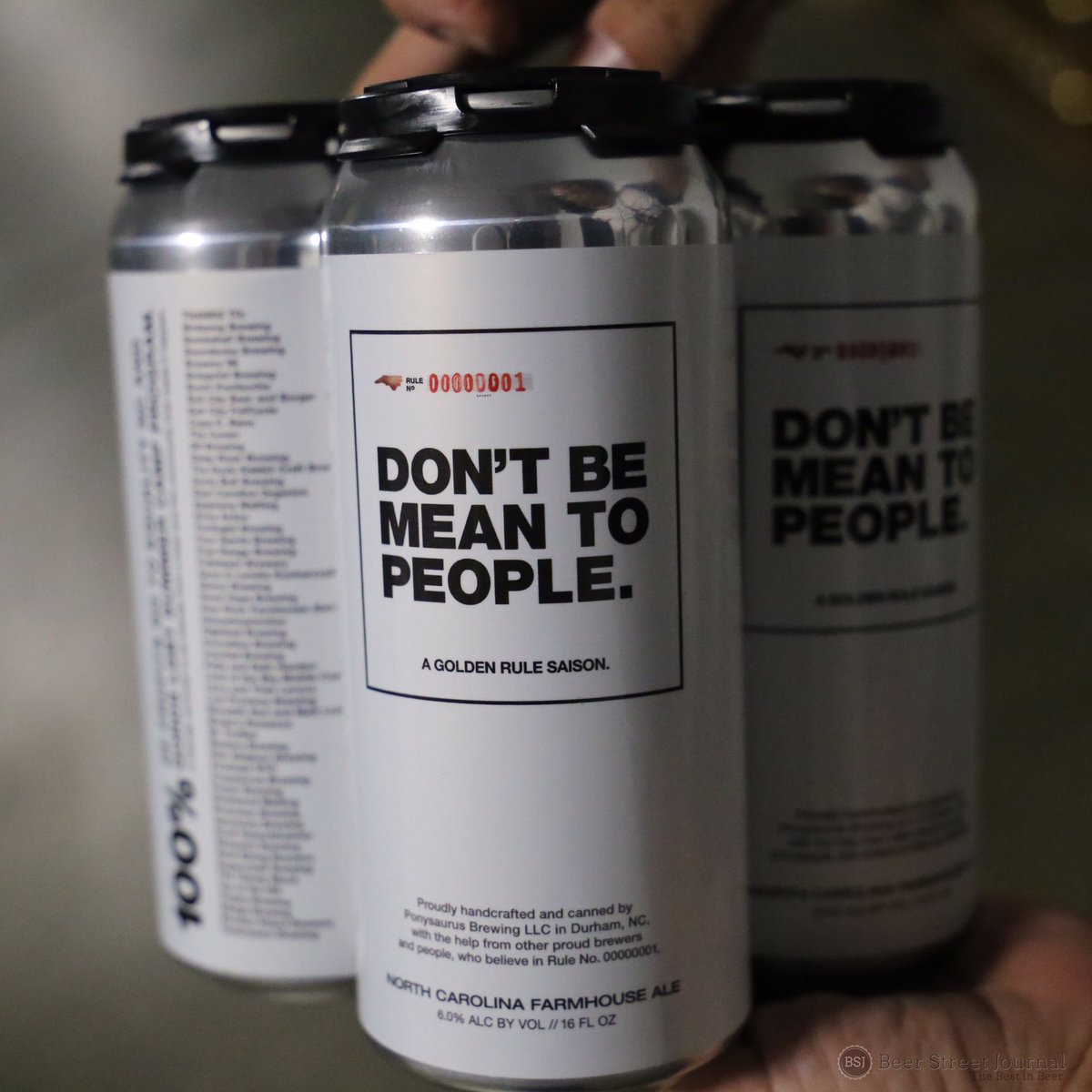 BeerSTJournal's tweet photo. 36 NC breweries created "Don't be mean to People." A golden rule saison. We need more of this sentiment in the world https://t.co/pb2QYzgzZb
