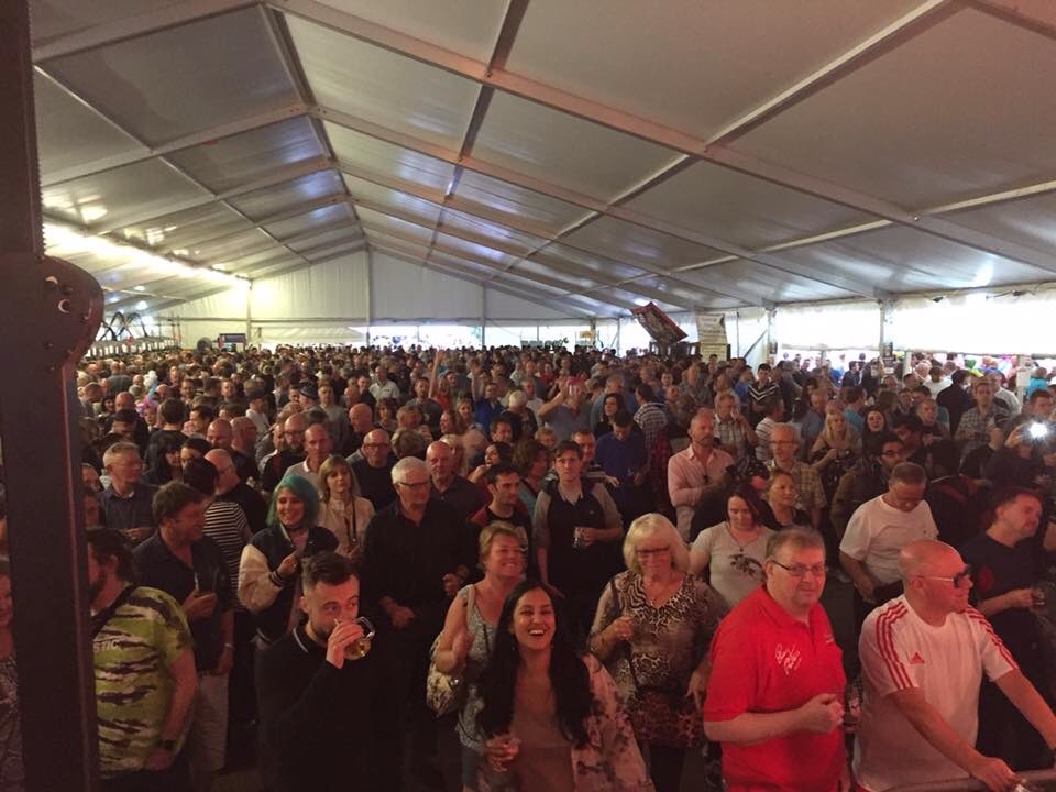 liquidbrass's tweet photo. The choir!! Awesome night playing @DerbyBeerFest #beerfest #beerfestival #livemusic #liquidbrass #CAMRA https://t.co/HedYHP7llb