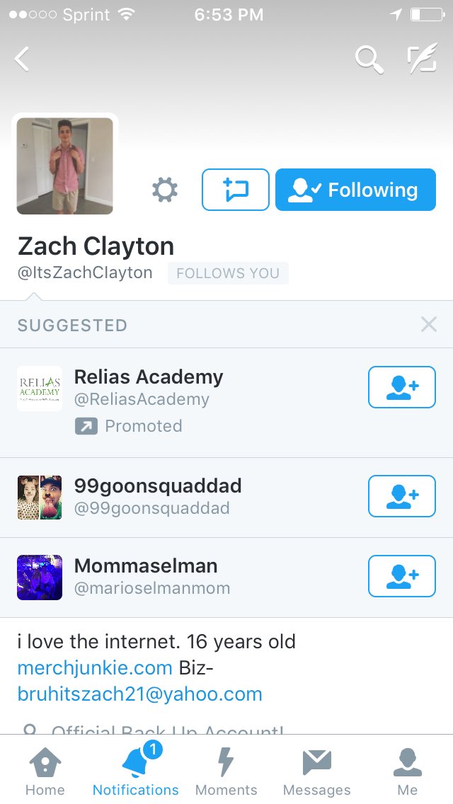 _willydallas's tweet photo. Omg @ItsZachCIayton FOLLOWED ME ๐๐ฑ #hefollowedme #zachclayton https://t.co/kkZFMQ9Mhz