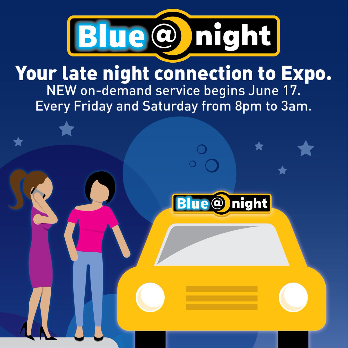 santamonicacity's tweet photo. .@SMBigBlueBus #BlueatNight late-night, wknd rides to 17th/SMC #ExpoLine Station $3! https://t.co/9nAfSLN3h7 #GoSaMo https://t.co/pBHApEvG1V