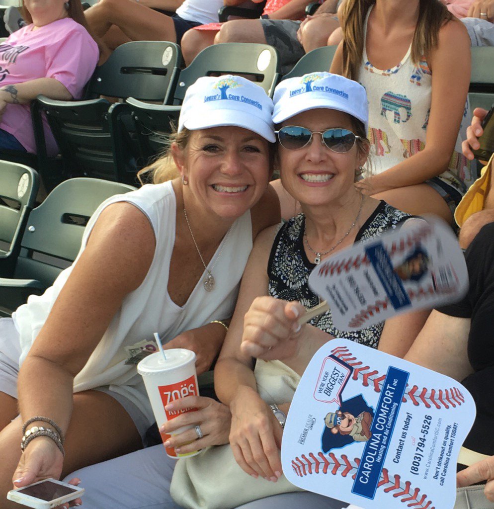 LeezaGibbons's tweet photo. My @LeezasCareCafe team at the #Blowfish game in SC benefitting our foundation. #PlayBall https://t.co/UE5MIMXNpI