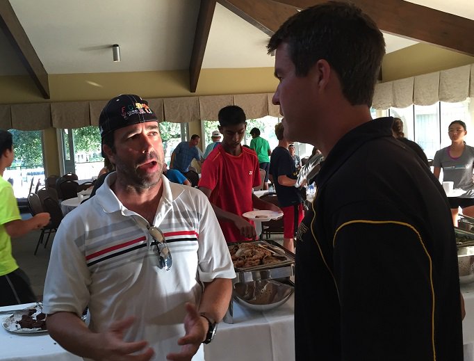 JimmyWatson6's tweet photo. Former LSU baseball great @ToddWalker12 visits with former LSU tennis great @DannyBryan_WSU Friday @ Pierremont Oaks https://t.co/85ehklR83O