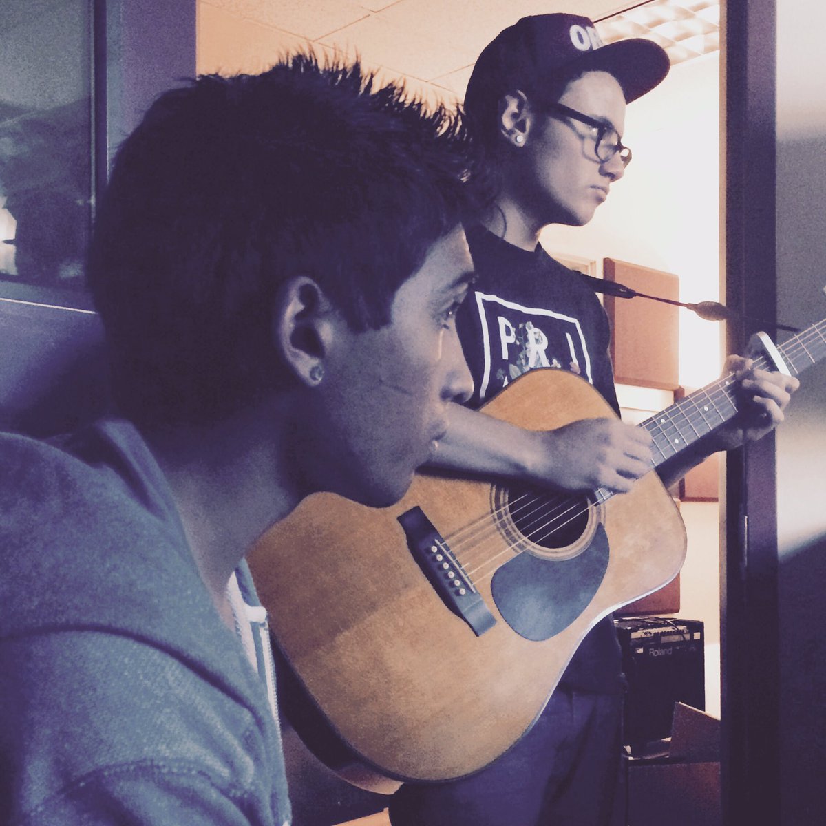 NorcoMusic's tweet photo. Behind-the-scenes at yesterday's recording session with #Rayhaan and #NathanScott snapped by Jerusha https://t.co/HdpJkPLshm