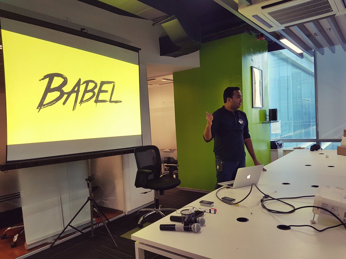 WebEngage's tweet image. Now Speaking: Lithin Thomas (our in-house #JS Expert) on &apos;Introducing @babeljs&apos; 
#JavaScriptMeetup