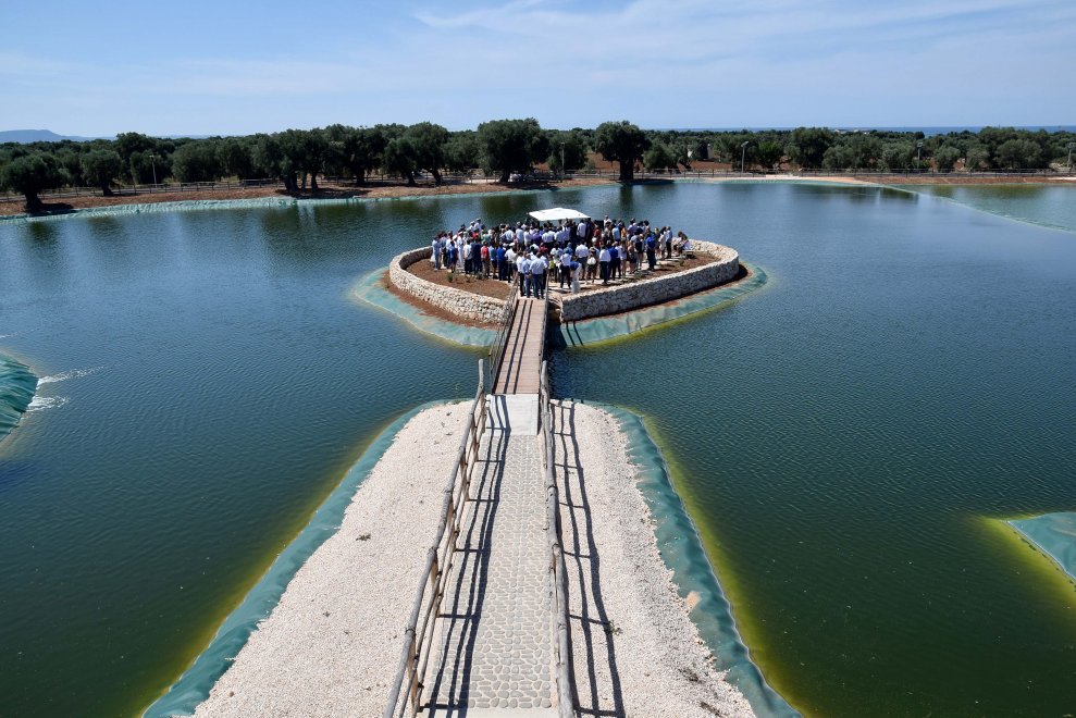 rep_bari's tweet photo. Un lago dai reflui fognari: "L'impianto di #Forcatella modello per tutta la #Puglia" > https://t.co/eX4jgpOacc https://t.co/gU9gyIehTg