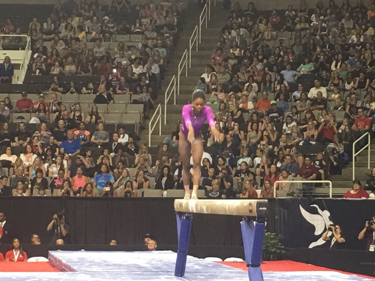 nmoralestv's tweet photo. A rough night for @gabrielledoug .. But lots of drama setting up Sunday's Final@TeamUSA Gymnastics Trials @NBCSports https://t.co/siTMXuIjbZ
