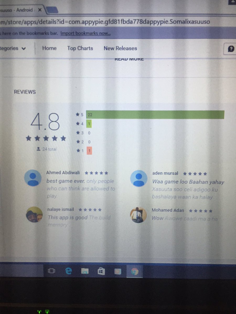App4somInc's tweet photo. Somali XASUUSO game is getting almost 5 star and nice reviews. Thank you guys https://t.co/qxtzihJEVf