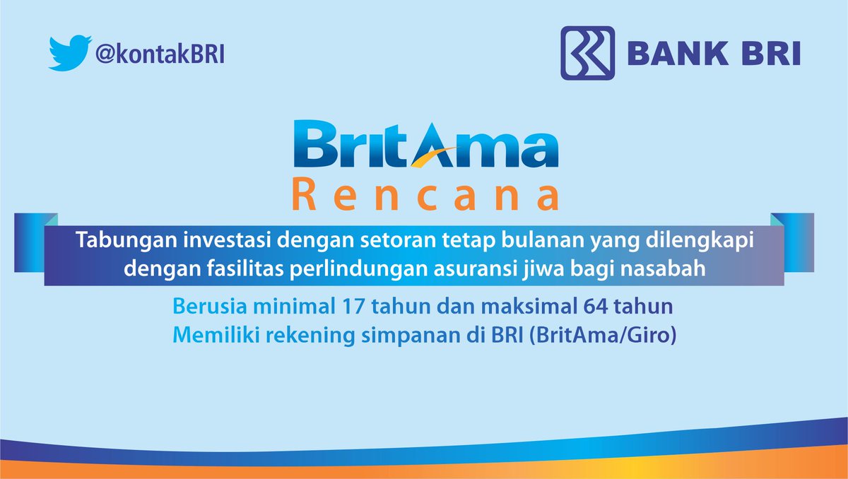 Contact Bri Ar Twitter Tabungan Investasi Berjangka Yang Dilengkapi Dengan Fasilitas Perlindungan Asuransi Brinfo Sahabat Bri