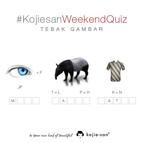 KojiesanID's tweet photo. Ikutan #KojiesanWeekendQuiz lagi yuk, Ladies! https://t.co/PGHfCodrbO