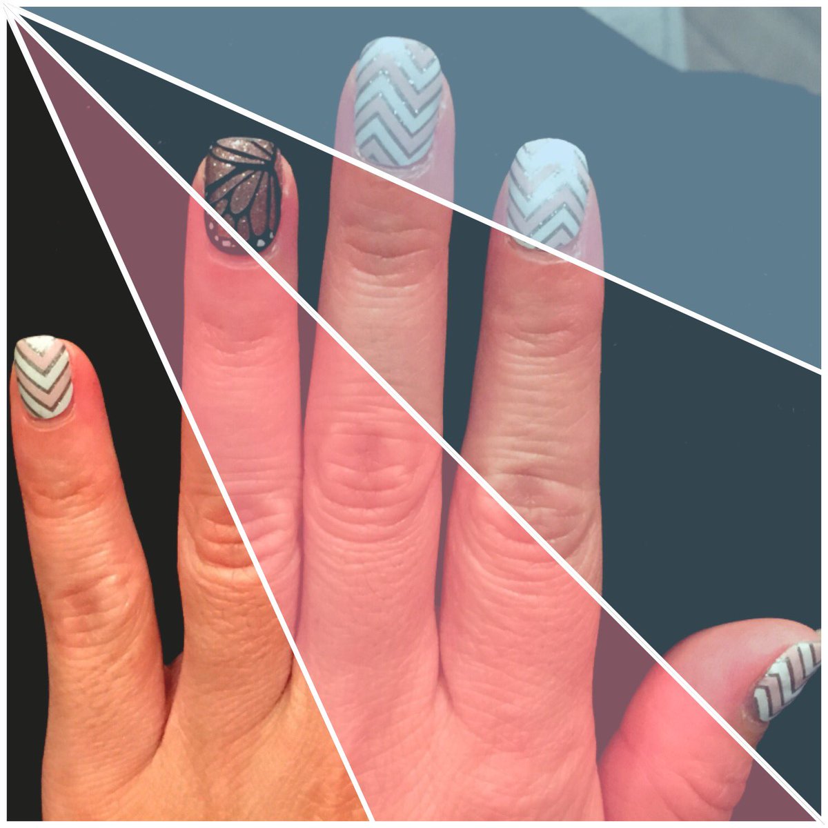ViennieV's tweet photo. #Jamberry #nails tonight! Thank you Gina for showing me how to use these. Whenever I put them on I think of you 😚 https://t.co/mlCbT8IQR1