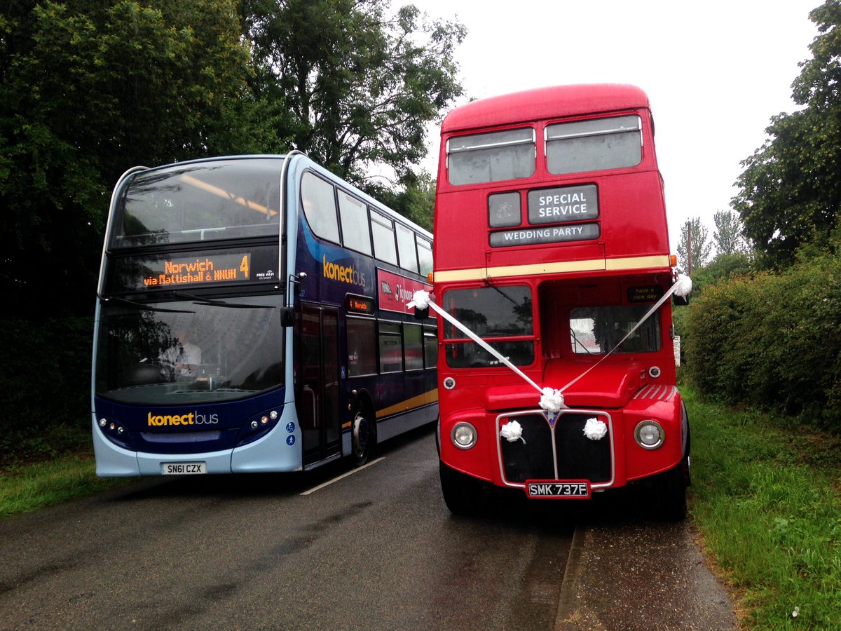 busandusltd's tweet photo. Old and new side by side in East Tuddenham @konectbuses https://t.co/jq1Hz5RgDR