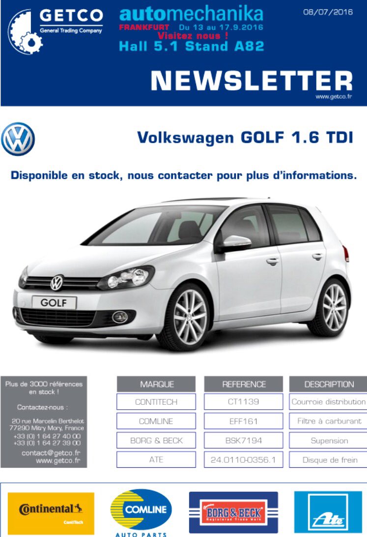 GetcoGetfrance's tweet photo. #vw #comline #continental #contitech #getco #borgandbeck #automechanika https://t.co/jrIsYUuFJ0