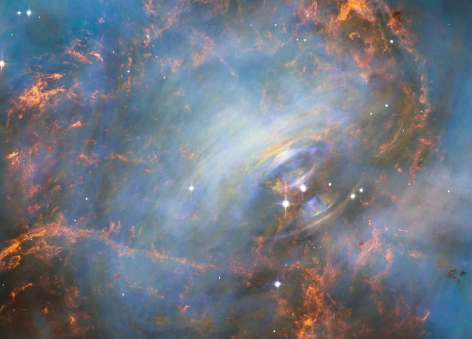 washingtonpost's tweet photo. New Hubble photo cracks open the Crab Nebula https://t.co/ywoPSFXhVZ https://t.co/8GMPIVsWsF
