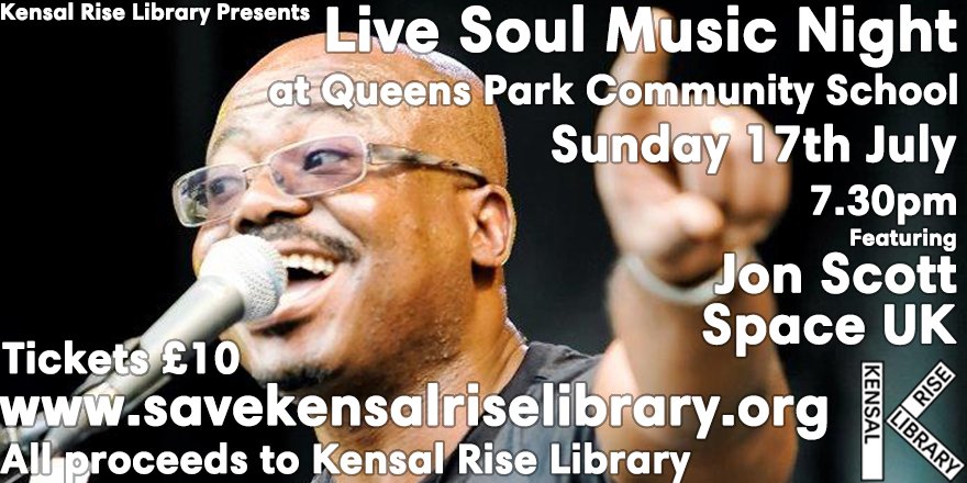 Support the library &amp; enjoy an eve of live soul music @jscottmusic  &amp; <a href="/SpaceUKBand/">Space UK</a>  Tix ow.ly/eWAW3020SsR