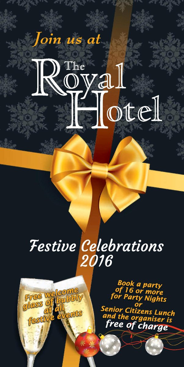 Christmas Party Nights 2016 at the Royal Hotel.

Email royalobanmanager@strathmorehotels.com for your copy
