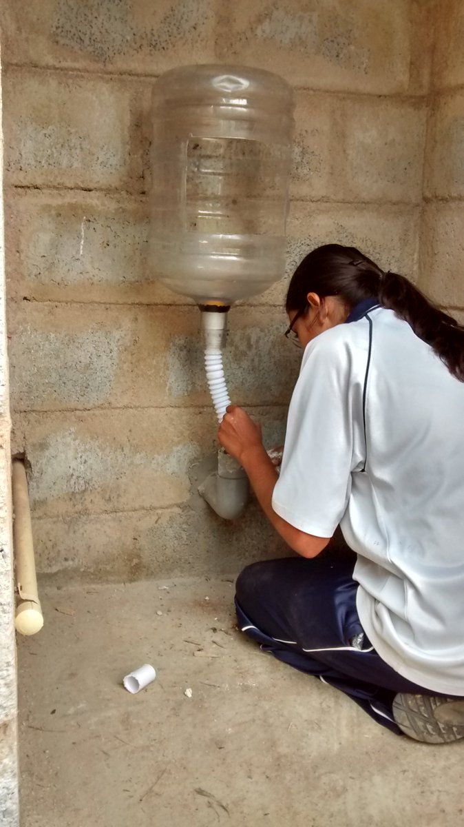 How's this for gender equality? girl building waterless urinal for boys! @HeforShe @AnupamPkher @WASHadvocates @350