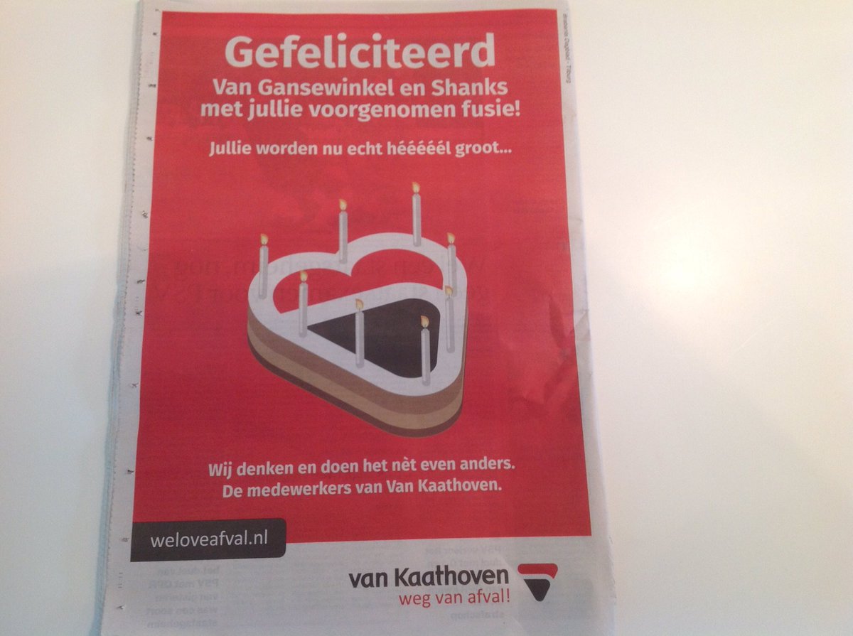 Vol Passie voor Afval feliciteren wij vandaag onze concullega's #afval #vangansewinkel #shanks #vankaathoven