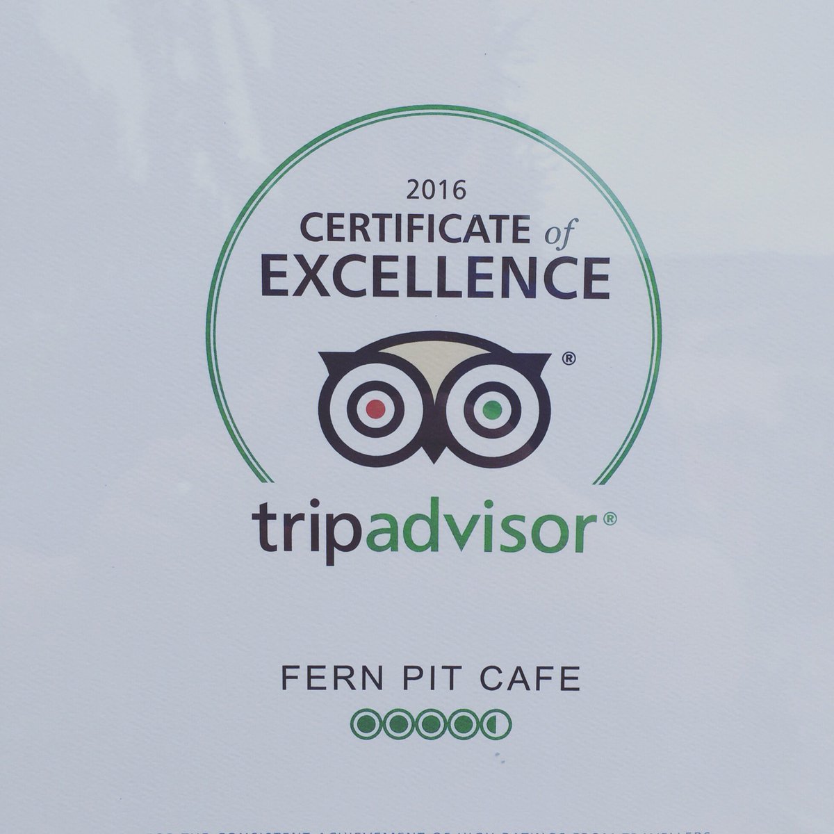 FernPitCafe's tweet photo. @TripAdvisor has awarded @FernPitCafe the 2016 Certificate of Excellence.Great way to start the season!#Newquay https://t.co/ZLKQaqOk3j