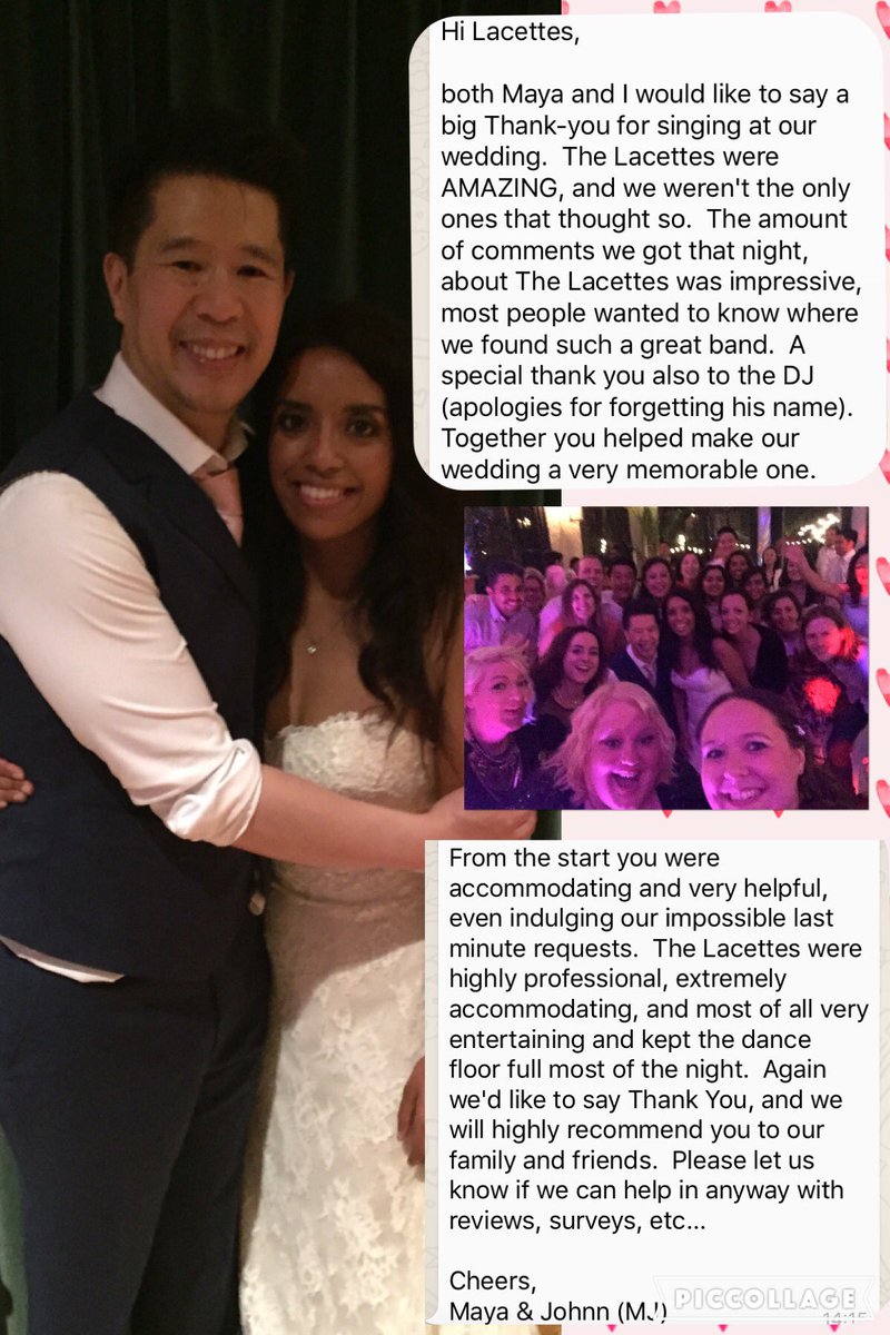 Always lovely hear feedback from our clients! Thank you Maya &amp; Johnn xxx #wedding #weddingband #girlpower