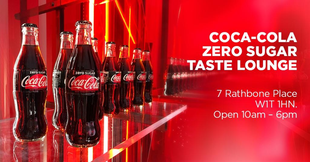 CocaCola_GB's tweet photo. Last chance to visit the Taste Lounge in London today &amp; try the new Coca-Cola Zero Sugar! #TastesMoreLikeCoke https://t.co/AHSzSzVYHG