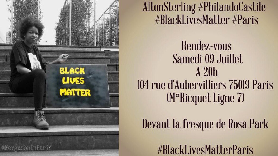 #BlackLivesMatrer #Paris Rassemblement Solidarité internationale avec les familles #AltonSterling #PhilandoCastile