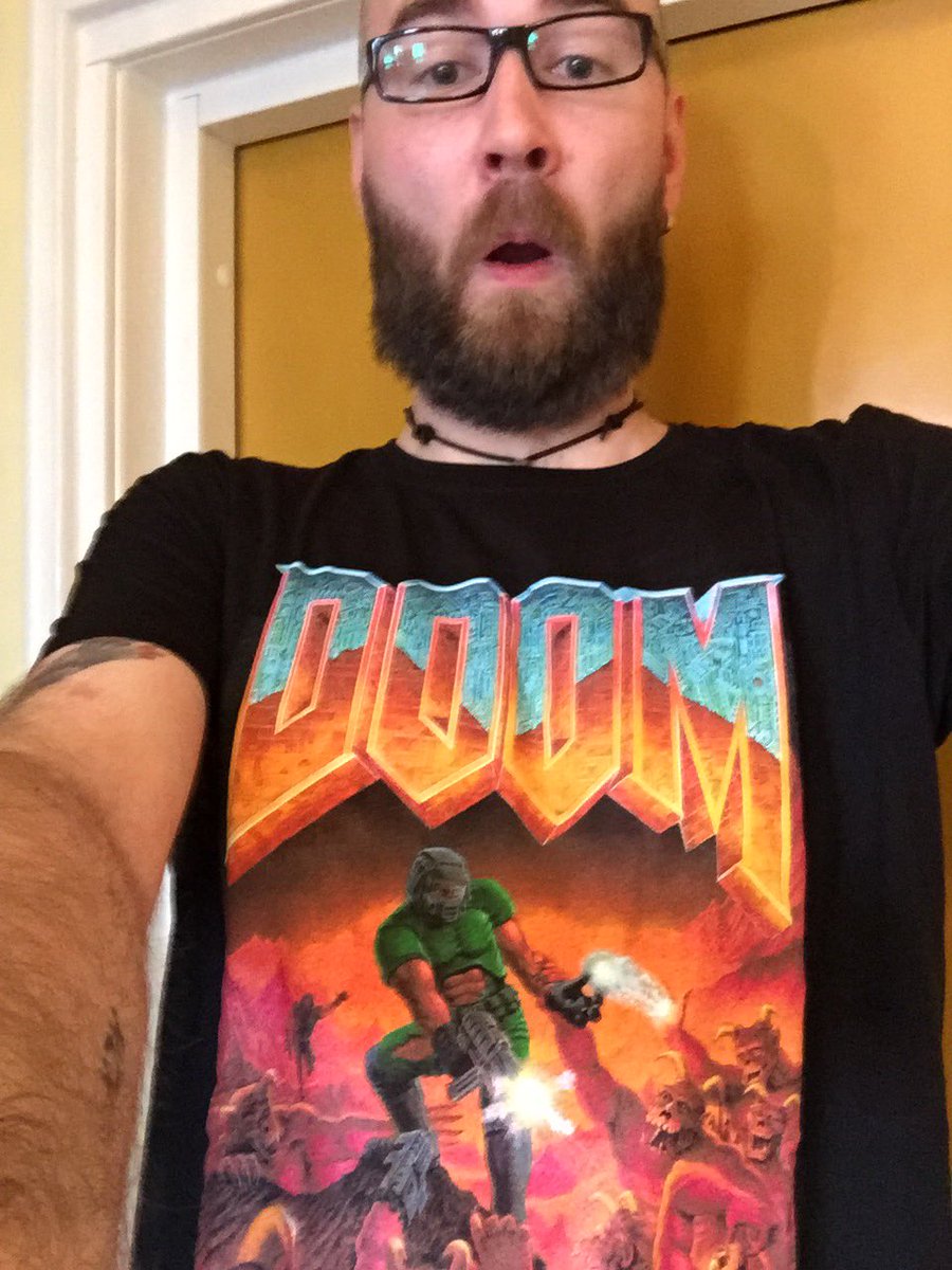 ThSoFiBo's tweet photo. Achievement unlocked: Doom t-shirt purchased! #doom #doom95 #doom2 #doom3 #gaming #gamer #videogames https://t.co/uhHERFwdaW