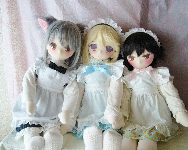 ぬい80はえあ☆ますくとウィッグを使った80cmぬいドールです。 型紙は