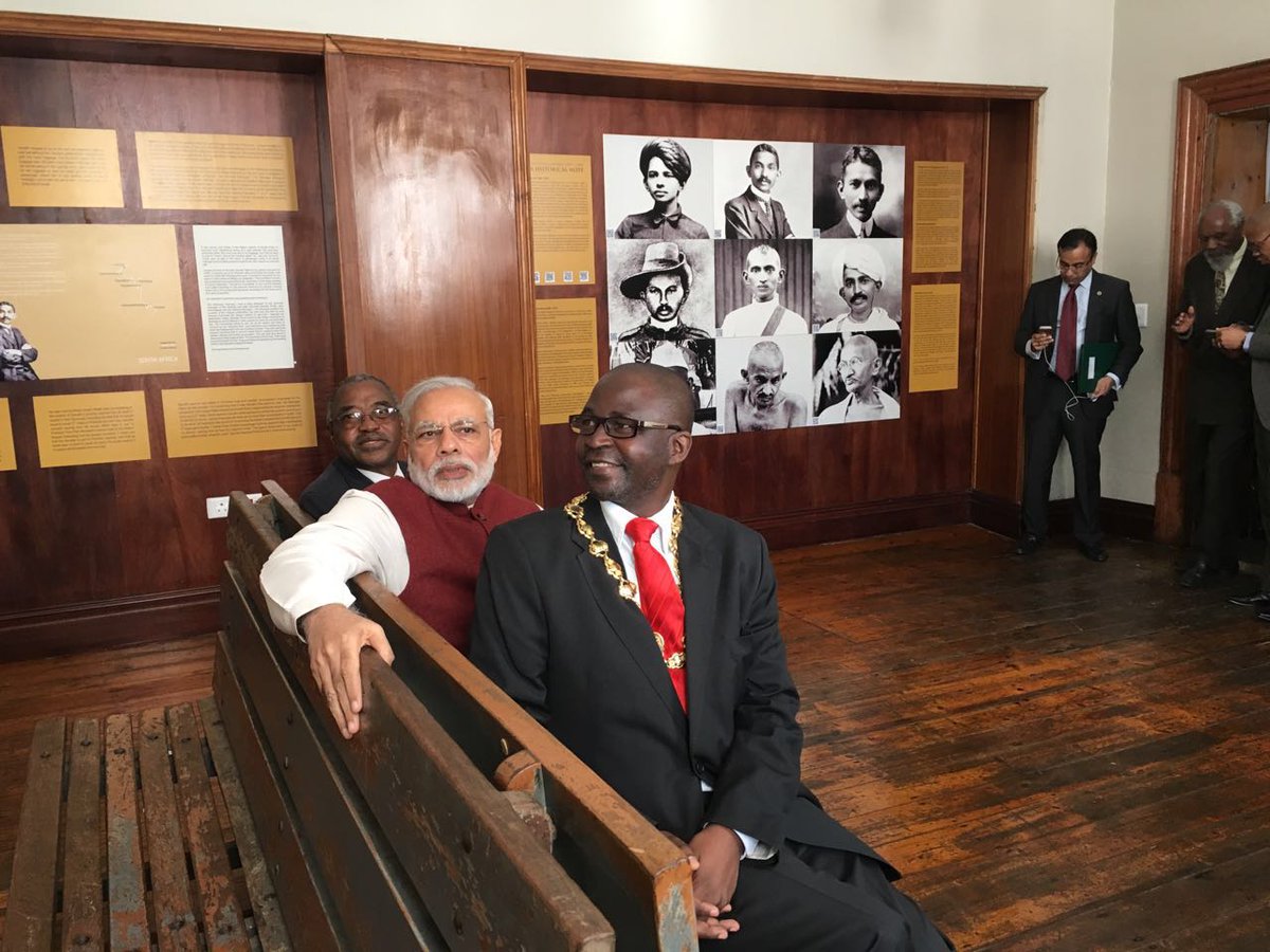 Narendra Modi retraces Mahatma Gandhi’s train journey in South Africa