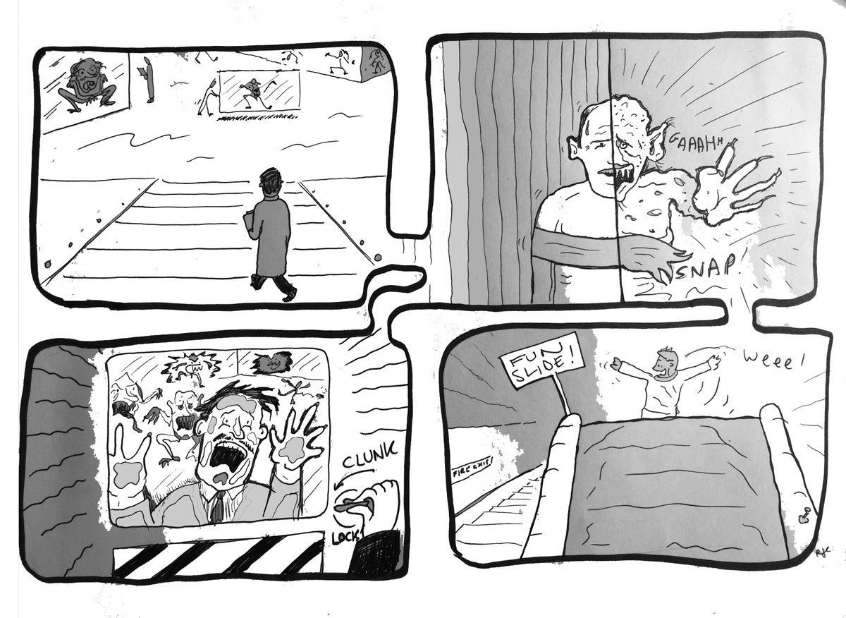 twit_toons's tweet photo. I often have horrific, weird, yet hilarious dreams.  Here's one of them. #ZombieWaterslide https://t.co/sJHy836Q1q