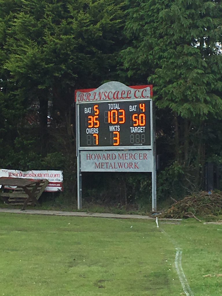 brinscallcc's tweet photo. First 50 on the new scoreboard goes to @StuartParker87 https://t.co/ATed6cK2VN