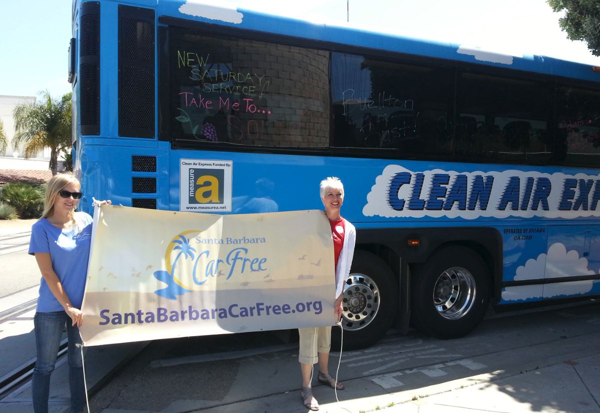 sbcarfree's tweet photo. It's been 1 year of #CleanAirExpress Sat. rides! @countyofsb @SantaBarbara @VisitSYV @SolvangUSA @visitbuellton https://t.co/e20nKFeys1