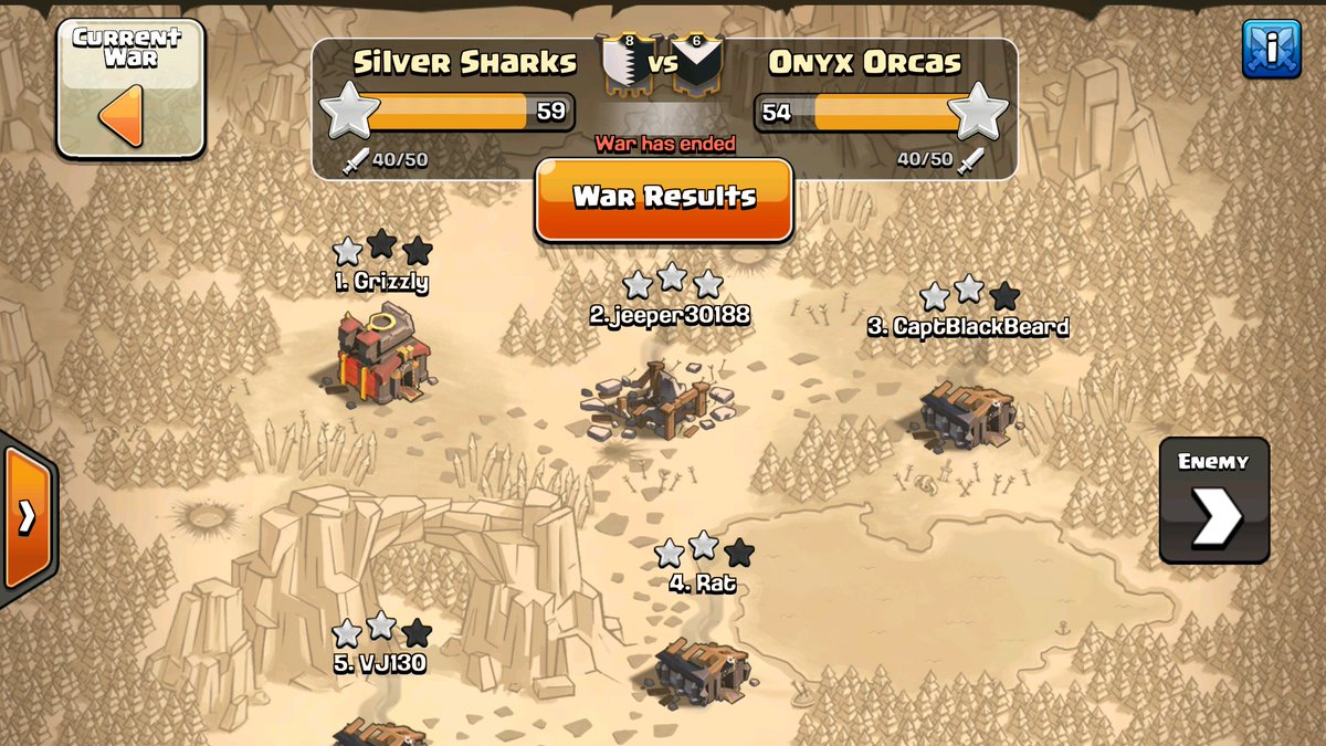 SilverSharksCoC's tweet photo. We traded some players and had some fun before the merger to RR.  Great job Andy, it's not easy setting these up. https://t.co/zxoqUwlTpl