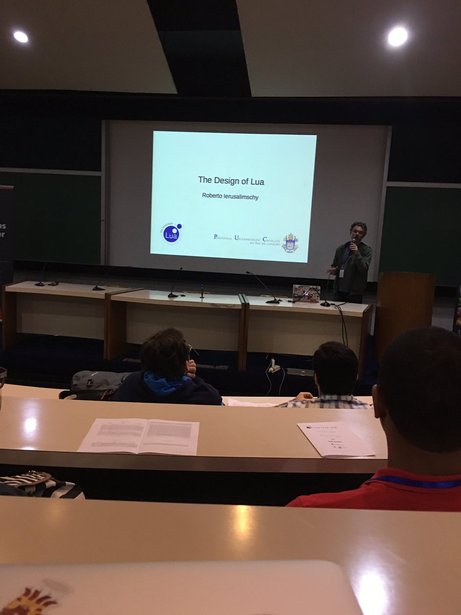 victoralls's tweet image. Roberto Lerusalimschy itself in #LuaConf in PUC-Rio! #LUA #lualanguage