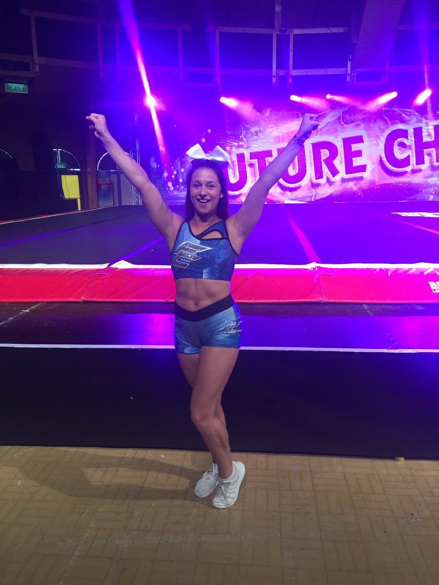 BUFalcons's tweet photo. Look at Falcon @mphayley looking fine in her new @FutureCheer merch 👌🏻 #fcbythebeach #BUFalcons #FutureCheer https://t.co/cPWt6LcN9r