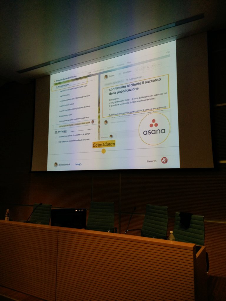 LaiGiulio's tweet photo. Finalmente la mia rivincita!! Al wmf16 si parla del mio tool gestionale preferito @applyconsulting @asana #webtools https://t.co/HlmSRGQsQg