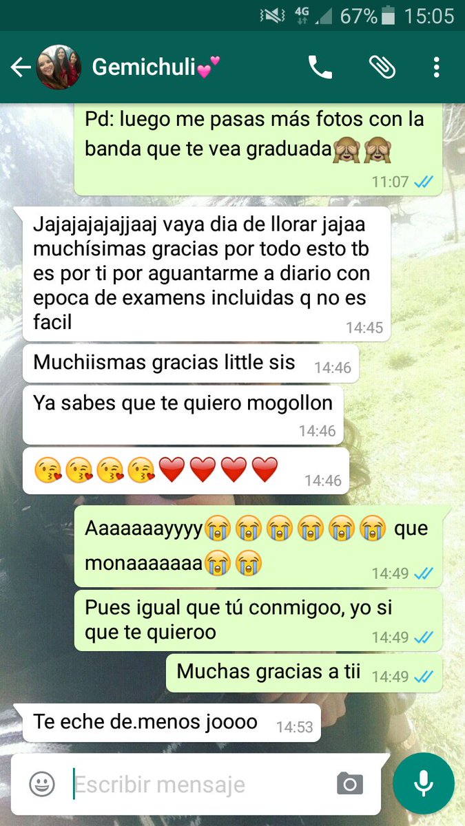 iremorales96's tweet photo. Qué bonito es tener esta hermana y qué bonito que te diga esto 😍 se me graduó 🎓💕 https://t.co/M7lTxjUla1