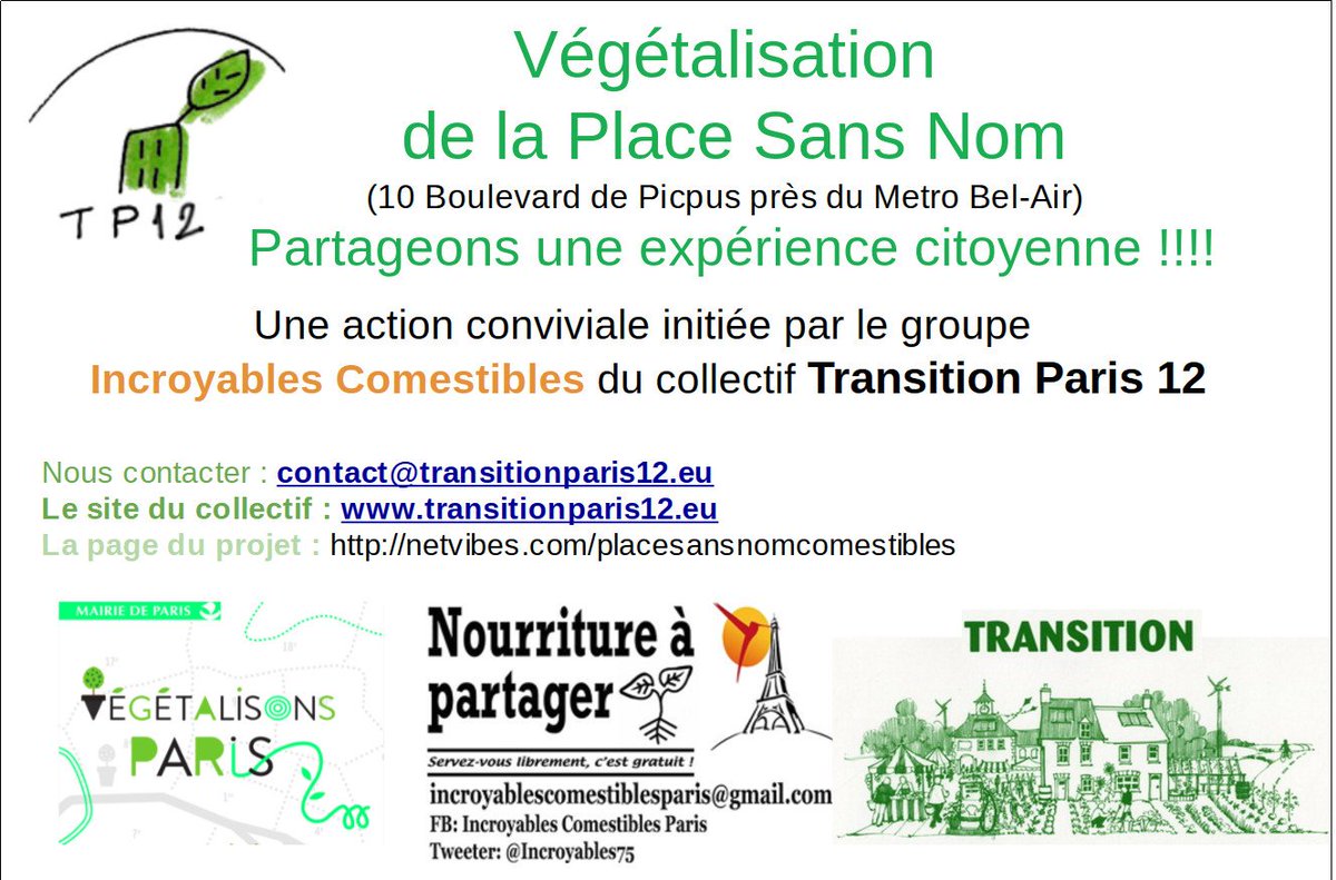 Atelier Vegetalisation demain dimanche ds le 12e :) facebook.com/events/1615943… <a href="/JBingold/">JBingold</a> <a href="/vertnation/">VertNation</a> <a href="/Incroyables75/">Incroyables Paris</a>