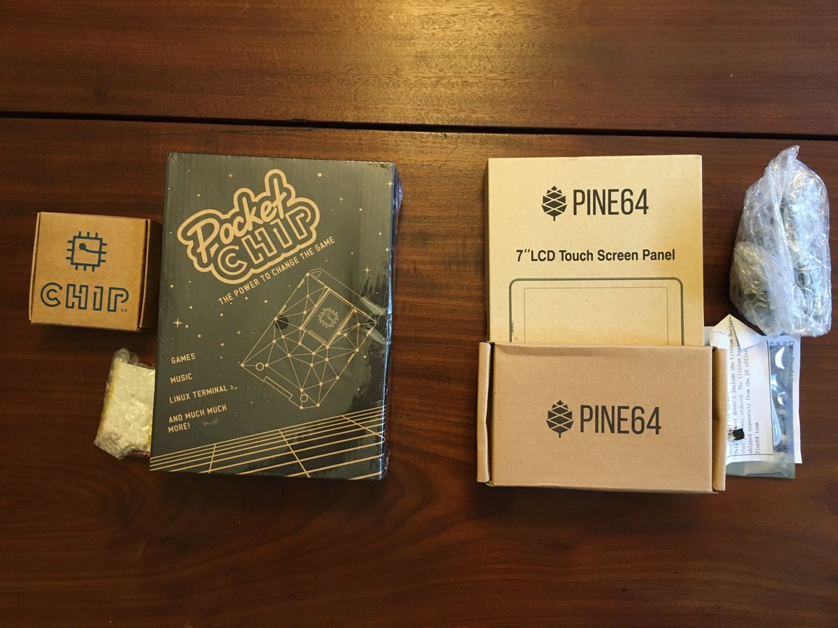 bgav's tweet image. Pocket computer showdown #getchip #pine64 @nextthingco @thepine64