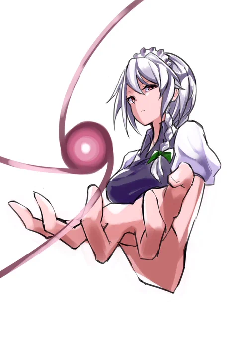 #深夜の真剣お絵描き60分一本勝負謎パワー咲夜さん 