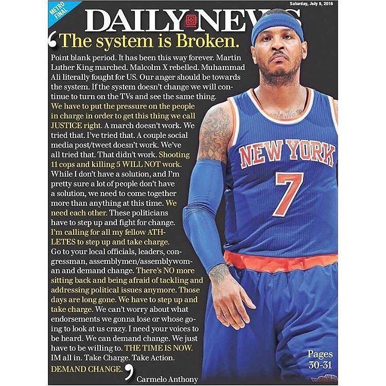 WorIdStarComedy's tweet photo. Powerful words from Carmelo Anthony 💯 https://t.co/7wqTcOQQ9V