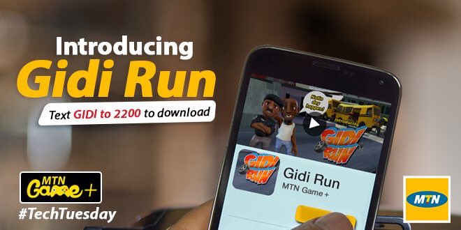 MTNNG's tweet photo. Introducing #GidiRun,a 3D endless runner game set in the Lagos metropolis.To download text GIDI to 2200. https://t.co/HIXmtVAKlM