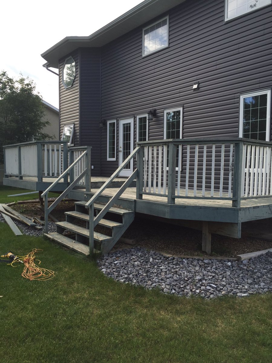 The demo starting on the back deck next. #TruNate #Lacombe