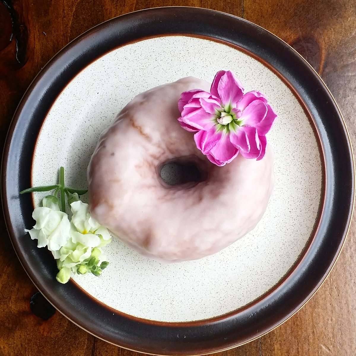 elderberry + hibiscus tea glazed donuts 🌺 made with collingwood's <a href="/clearviewtea/">Clearview Tea Co.</a>! #whatveganseat #toronto #vegan