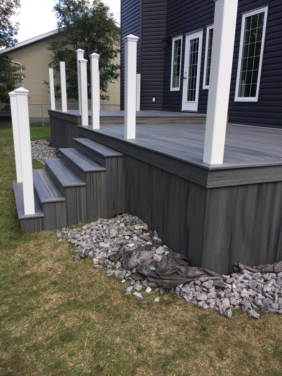 Home owners added the complete skirt which really adds a great finish to the deck. #decking #trex